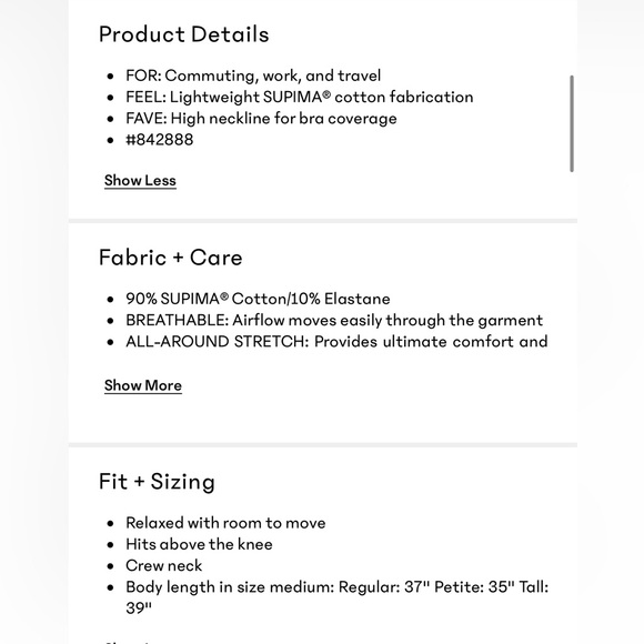 NWT Athleta Essential Tee Dress Orchid MT - Picture 9 of 9